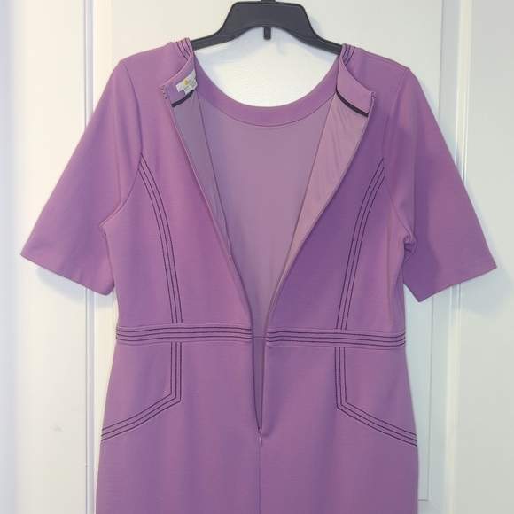Boden Purple Fitted Ponte Dress Contrast Stitching Plus Size 16/18 - Picture 9 of 16